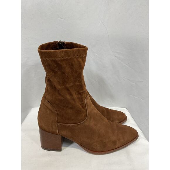 Aquatalia 'Janella' Brown Leather Weatherproof Bootie Size 9 - Picture 3 of 5